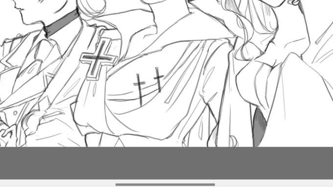 クロスオーバー改変衣装が好きなオタクがなんか描いてるwip