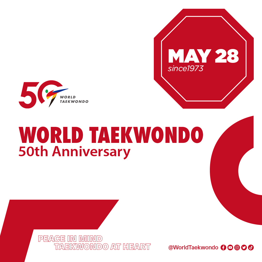 𝗛𝗔𝗣𝗣𝗬 𝗕𝗜𝗥𝗧𝗛𝗗𝗔𝗬 𝗪𝗢𝗥𝗟𝗗 𝗧𝗔𝗘𝗞𝗪𝗢𝗡𝗗𝗢!🤩 🎉 🎁 🎂 
🆃🅾🅳🅰🆈 May 28 #WorldTaekwondo is turning 50!
And we want to celebrate it with our #Taekwondo family all over the world!

Leave your birthday message in comments!
Join the celebration and share!