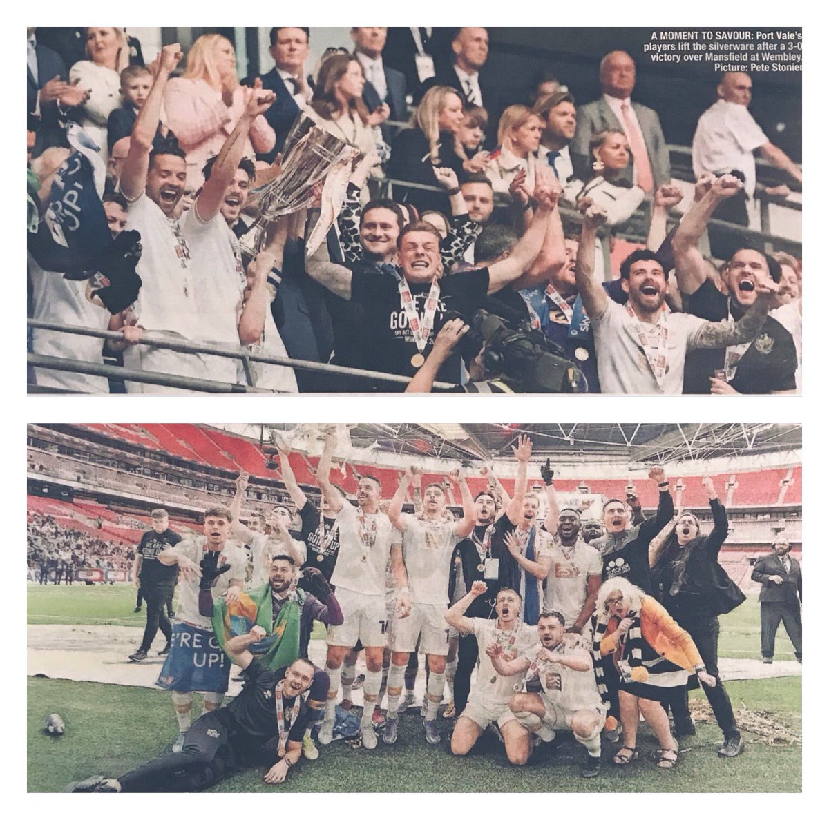 #OnThisDay 28/5/22
MANSFIELD TOWN  0
PORT VALE  3
Harratt, Wilson, Benning

A memorable day, on their 1st visit to the new Wembley, as Vale clinched promotion to League1 with victory over Mansfield in the League2 Playoff Final. Att 37,303 #portvale #pvfc