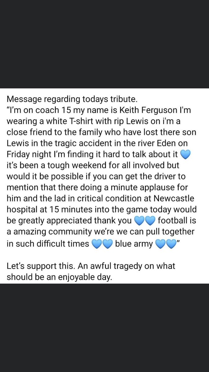Posting on behalf of Keith whose on one of our coaches today 💙