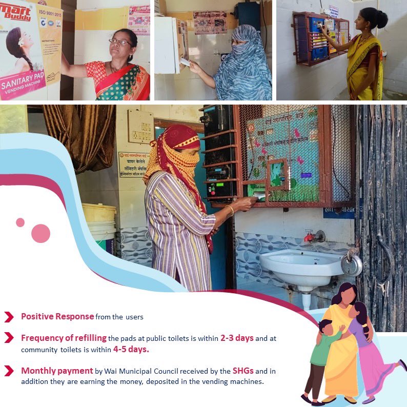 Center for Water and Sanitation (@cept_cwas) on Twitter photo #WeAreCommitted to ensure #AceesToSafeMenstruation.
On this #MHDay2023, presenting the case of women SHGs in Wai, #Maharashtra, who are operating and maintaining the MHM machines procured by the <a href="/wai_council/">Wai municipal Council</a> in community and public toilets.
#menstrualhygiene
#EndPeriodPoverty #WeAreCommitted to ensure #AceesToSafeMenstruation.
On this #MHDay2023, presenting the case of women SHGs in Wai, #Maharashtra, who are operating and maintaining the MHM machines procured by the <a href="/wai_council/">Wai municipal Council</a> in community and public toilets.
#menstrualhygiene
#EndPeriodPoverty
