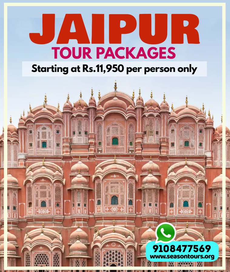 JAIPUR Tour Packages starting @ Rs. 11,950 (2 nights) per person only..! Whatsapp 091084 77569..! 600+ Holiday & Honeymoon Tour Packages booked since 2018.

#seasontoursmangalore #tourpackagesfrommangalore #jaipur #jaipurcity #jaipurtourism