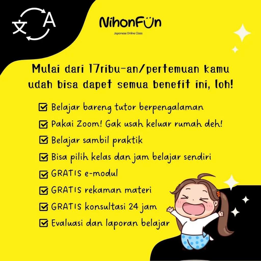 NihonFun's tweet photo. Bahasa Jepangmu cuma sampe sukoshi sukoshi dame/yamet kudasi? Jiaaakkhh! 😂 Mending langsung ikut kelas online bareng Nihonfun aja deh! Mulai 17ribuan/pertemuan aja! Kelas mulai 10 Juni 😉

#kursusbahasajepang #kursusonlinebahasajepang #lesbahasajepang #nihongo #Jepang #japanese https://t.co/Hutxeqq8MA