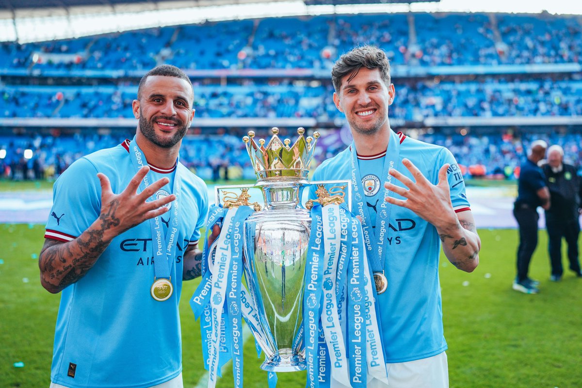 ManCity's tweet photo. Happy Birthday to @PhilFoden, John Stones, @kylewalker2 and Dire Mebude! 💙🥳 https://t.co/y7AVFcMQ0m