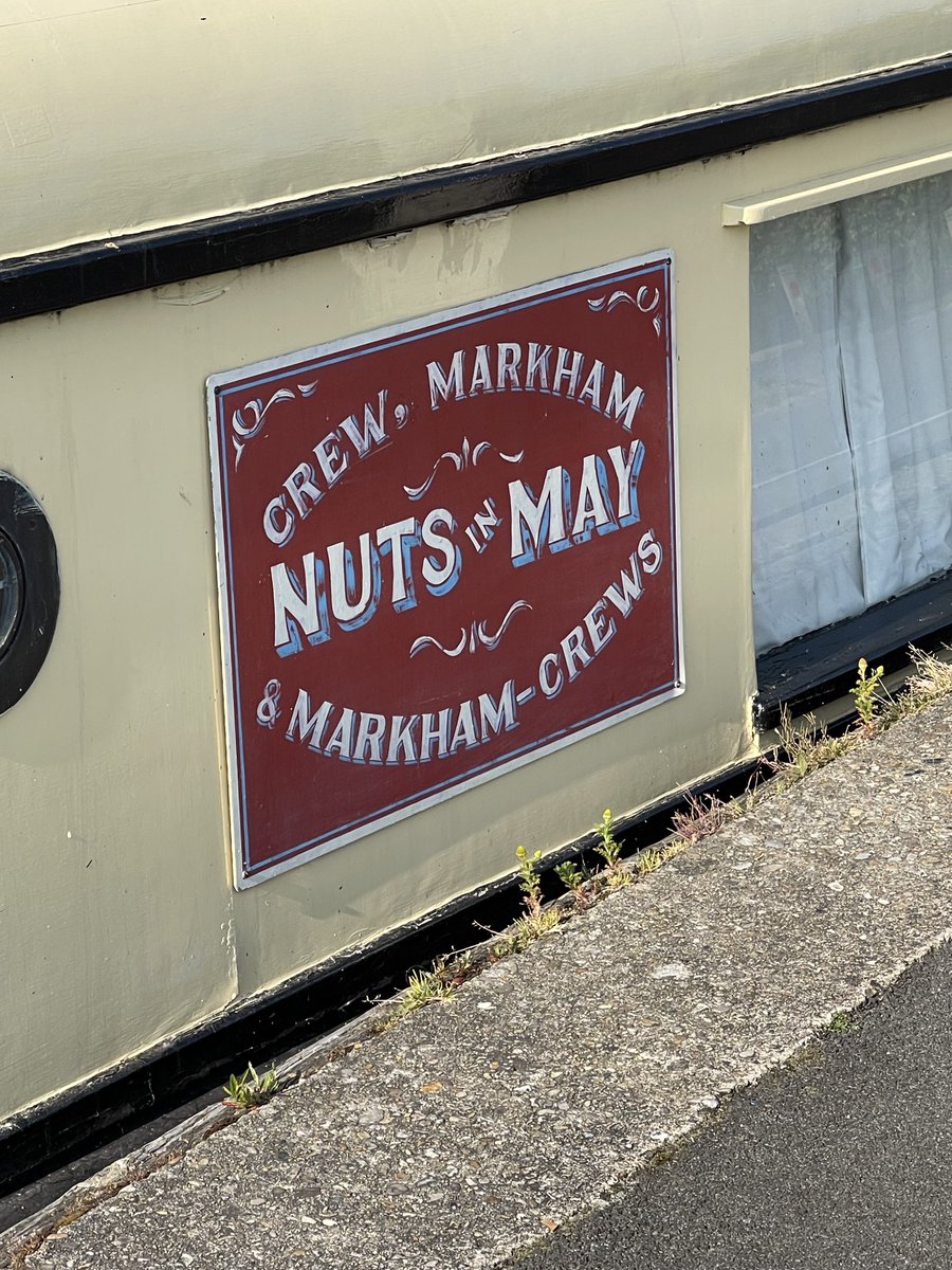 A narrow boat moored at the Staithe this morning #norfolkbroads #stalham