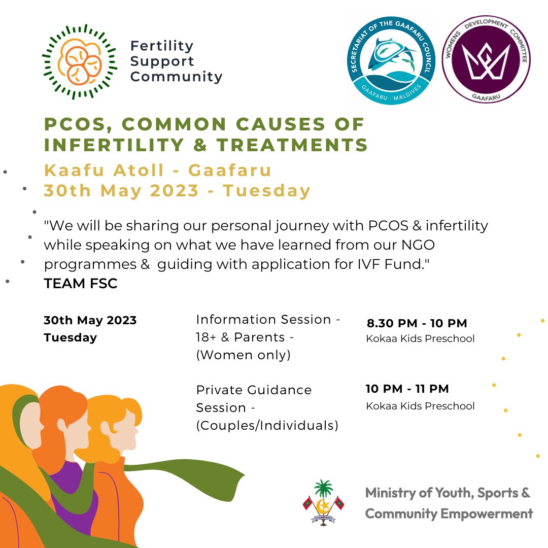 FS_Community_'s tweet photo. We will be in #Gaafaru this Tuesday as part of our #Kaafu Atoll Advocacy Programme.
Help us spread the word!

#fertilityawareness #gaafaru  #commoncauses #pcos #malefactorinfertility #maldives #kaafuatoll #fertilitysupportcommunity #ngo #advocacy #ivffundmaldives https://t.co/bViXH0yl2E