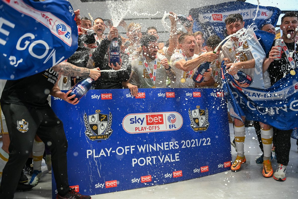 OfficialPVFC's tweet photo. 📆 One year ago today… 

Port Vale 3-0 Mansfield Town 
Sky Bet League Two Play-Off Final 
Wembley Stadium

Share with us your favourite pictures and video of the day ⤵️ https://t.co/Eh3tovV7Vs