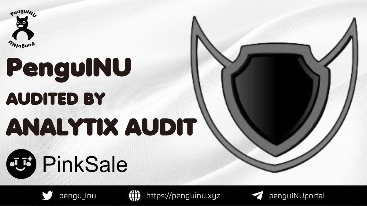 📣 Exciting News! 🎉 #PenguINU smart contract has passed a rigorous audit by <a href="/AnalytixA/">Analytix Audit</a> , confirming its safety and security for trading. 🔒🚀

Audit: github.com/AnalytixAudit/…

#PINU #PenguINU #audit #100x