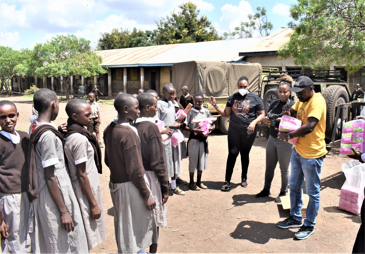Joining the world in celebrating the #WorldMenstrualHygieneDay . Simple actions that makes huge difference in the lives of our girls. @BornFreeFDN is on the frontline in helping girls in #Kajiado to pursue their education without worry by providing pads. @WHOKenya @MOH_Kenya