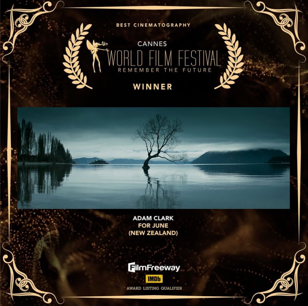 PROUD to announce June is the WINNER of BEST CINEMATOGRAPHY at the CANNES WORLD FILM FESTIVAL❤️🇫🇷❤️

Congratulations ADAM CLARK 🎥🏆🎬

#juneshortfilm #nzfilm #cannes #cannes2023 #cannesfilmfestival #cannesworldfilmfestival #scifi #filmmaking #filmfestivals
