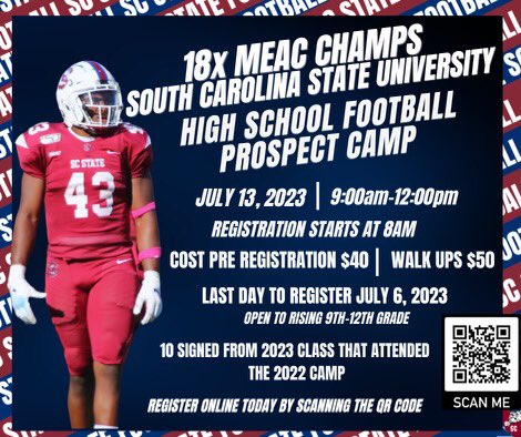 NaShan Goddard (@coachngodd) on Twitter photo Come EARN this offer!!!! Last year we had over 300 student athletes at our camp! 60 were rising seniors, we offered 20, and 10 committed!!!! The other 10 went G5 or P5!!! <a href="/SCStateAthletic/">SC State Athletics</a>
“This ain’t about US making money, it’s about YOU making money!!!!” -Coach Ken Come EARN this offer!!!! Last year we had over 300 student athletes at our camp! 60 were rising seniors, we offered 20, and 10 committed!!!! The other 10 went G5 or P5!!! <a href="/SCStateAthletic/">SC State Athletics</a>
“This ain’t about US making money, it’s about YOU making money!!!!” -Coach Ken