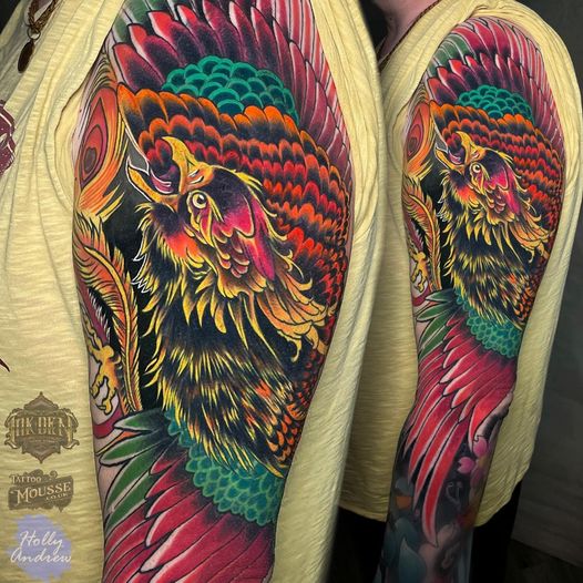 Freehand phoenix (cover-up) for Phil by Holly Andrew - Tattoo Artist.