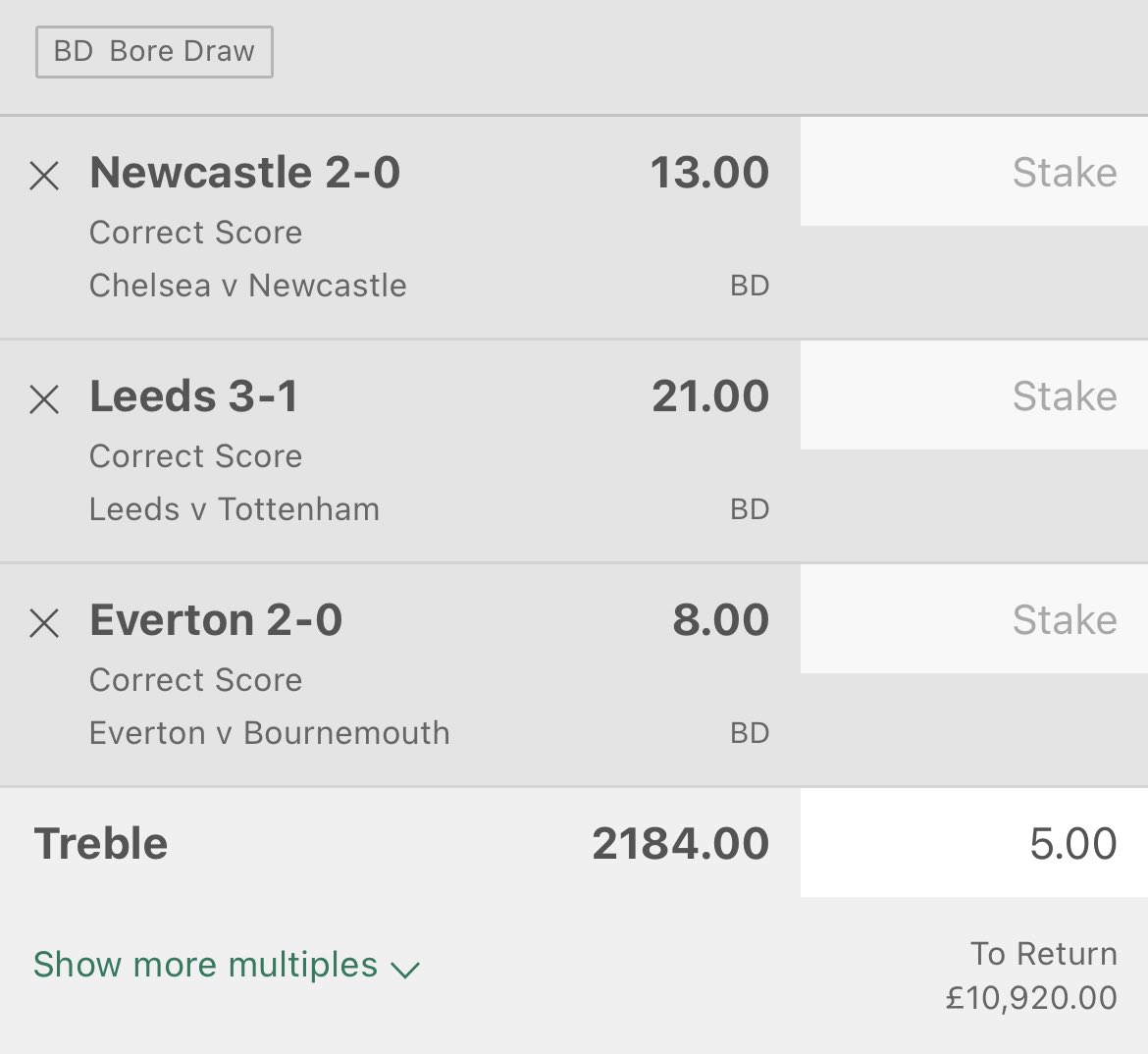 SNYbetting's tweet photo. Final day of the PL season! ⚽️

If this longshot correct score treble lands, I will giveaway £1000 to 1 person who LIKES this tweet 💰

Must be following me to be eligible @SNYbetting ‼️ https://t.co/quPLFx4HVs