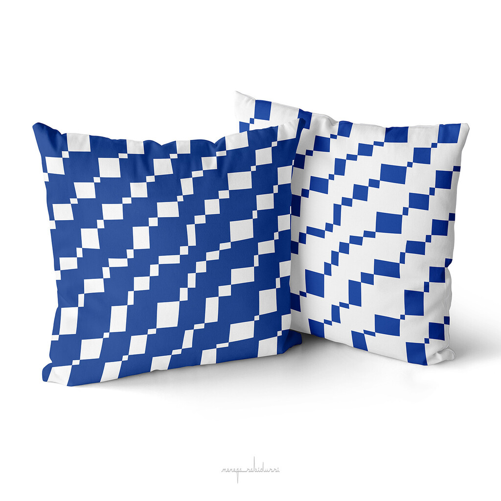 Rectangles 3c & 3d | Egyptian Deep Blue and White | #throwpillows by Menega Sabidussi @redbubble #darkblue #blueandwhite #simple #minimalistic #scandidecor #bluedecor #summervibes redbubble.com/people/menegas…