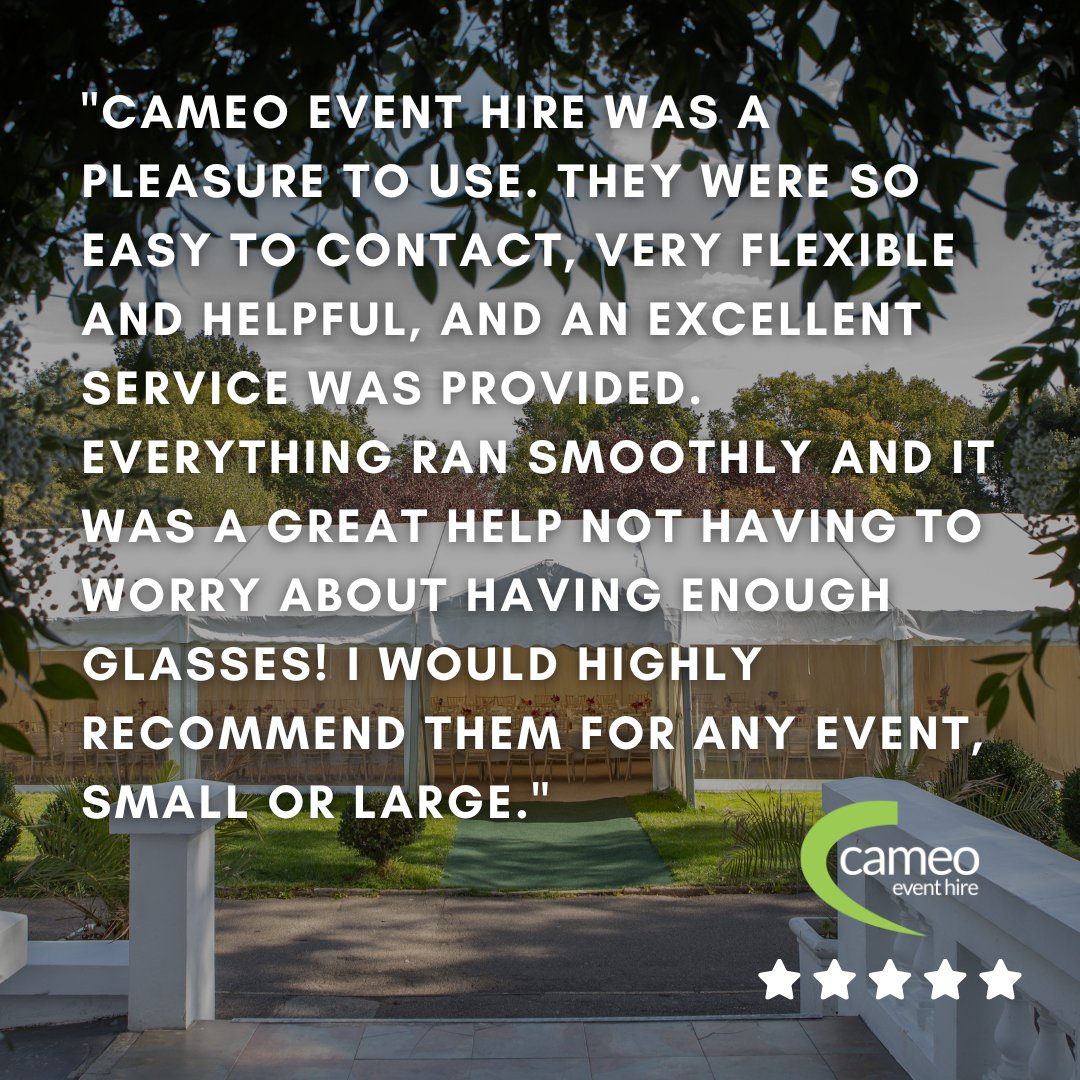 Thank you to our lovely customer for such a fabulous review! 🌟

cameoeventhire.co.uk/about/testimon…

#eventhire #marqueehire #eventplanning