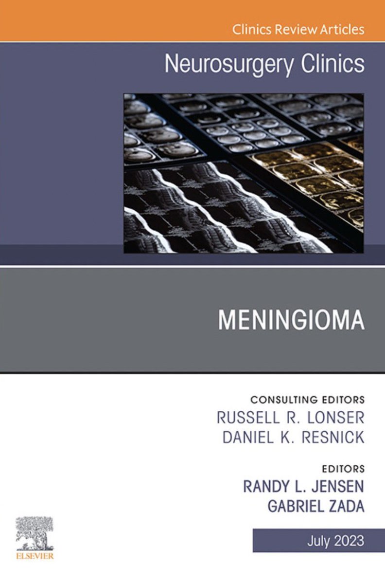 Very excited for this special #Meningioma issue in #Neurosurgery Clinics

Thank you @DoctorZada & @rljensenmdphd for the opportunity to contribute

+ thank you to all additional contributing authors for making this a great issue! #Braintumor #Braincancer #BTAM #BTSM