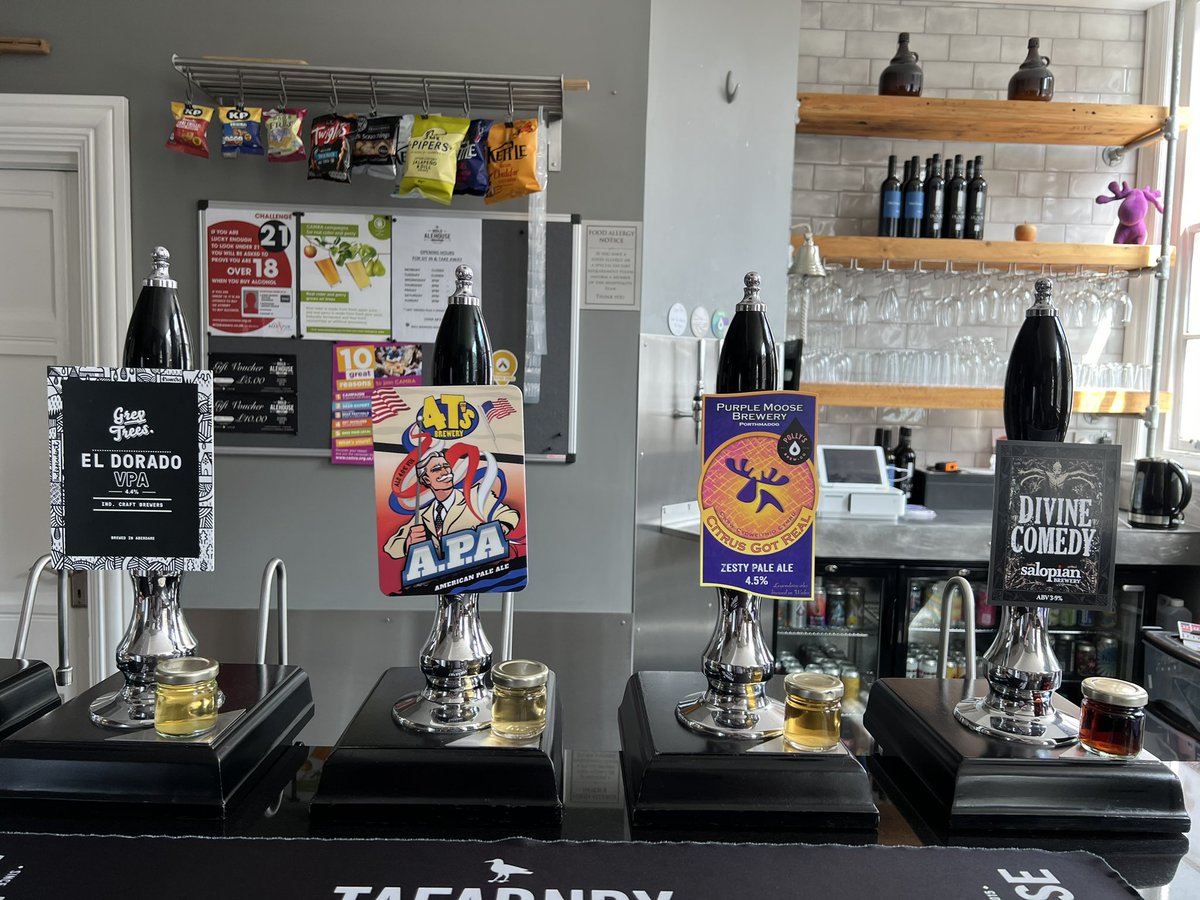 Sunday’s cask ale from 3pm to 10pm - El Dorado VPA - @greytreesbrewer A.P.A - @4tsbrewery Citrus Got Real - @PurpleMooseBrew / @pollysbrewco Divine Comedy Mild - @SalopianBrewery