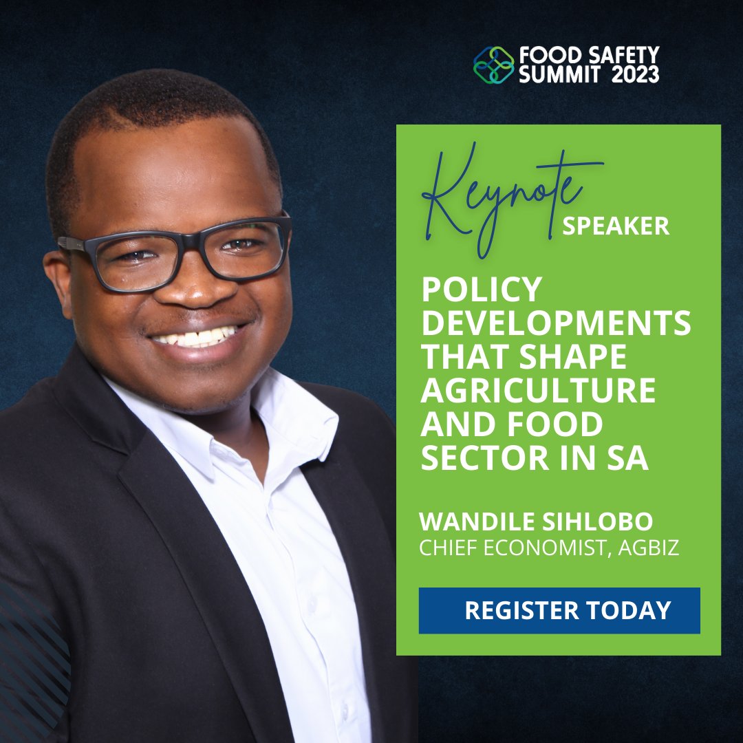 Wandile Sihlobo is the Chief Economist of the Agbiz (Agricultural Business Chamber), a member of Stats SA and a Commissioner at the International Trade Administration Commission of South Africa (ITAC).

#FSS2023 #Foodsafetysummitsa2023 #foodsafety #foodsafetyculture