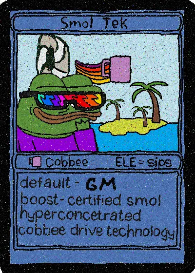 𝗦𝗠𝗢𝗟𝗧𝗘𝗞
by <a href="/dankfarms1/">Dankfarms</a> 

9 supply Dank Rare

Auction drops Tuesday with PEPE &amp; Frens

📎scarce.city/auctions/SMOLT…