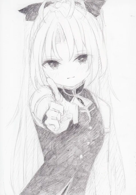 シャーペンで描きました。 魔法少女まどか☆マギカから、佐倉杏子です #魔法少女まどかマギカ