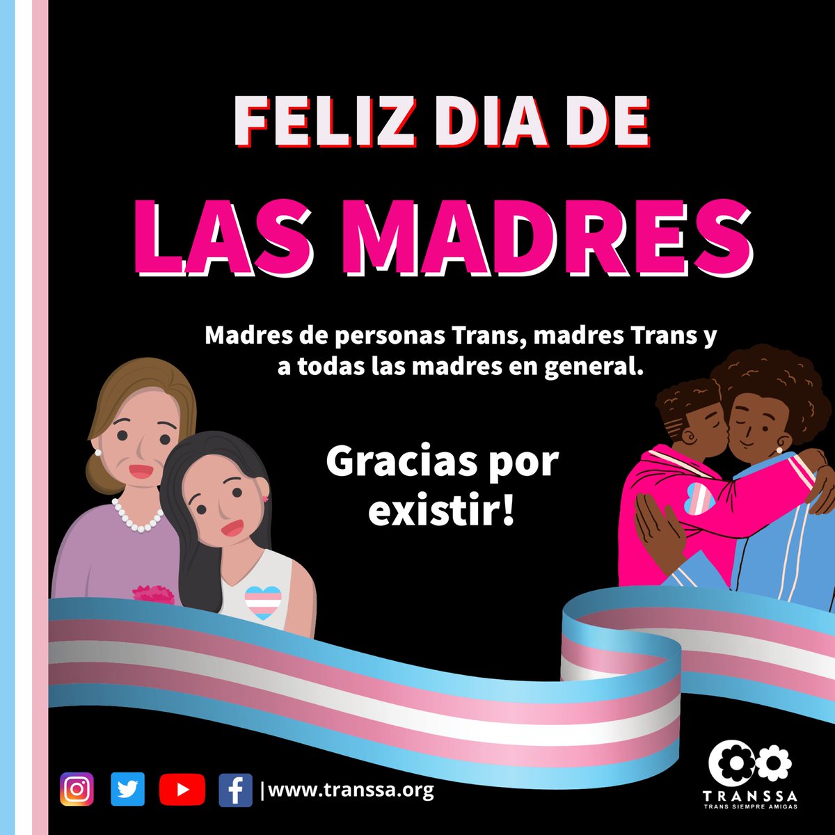 TRANSSA_TransRD's tweet photo. Felicidades a todas las madres en su dia!
Madres de personas Trans, Madres Trans y a todas lasMadres en General.
Gracias por existir!
#felizdiadelasmadres #diadelasmadres #transsa #transcomunidad #hoyesundiaespecial #felicidadesmamá https://t.co/rbQuke1yEl