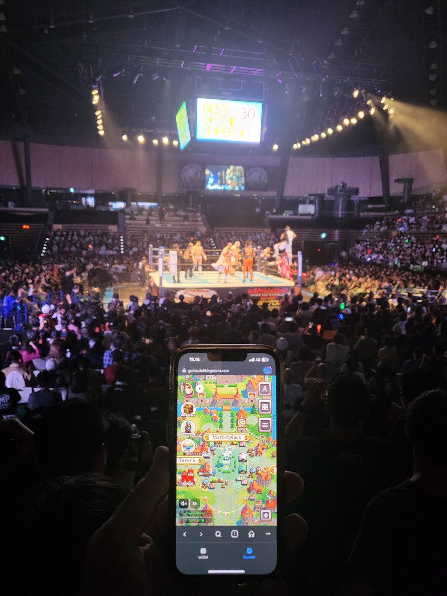Questing and watching New Japan Pro Wrestling tonight in Tokyo!
I might have shouted "buy Jewel" to Kazuchika Okada hahaha...

$JEWEL
<a href="/DeFiKingdoms/">DeFi Kingdoms 🔺🌿</a> 
#DFKgoesto 
#BOSJ30