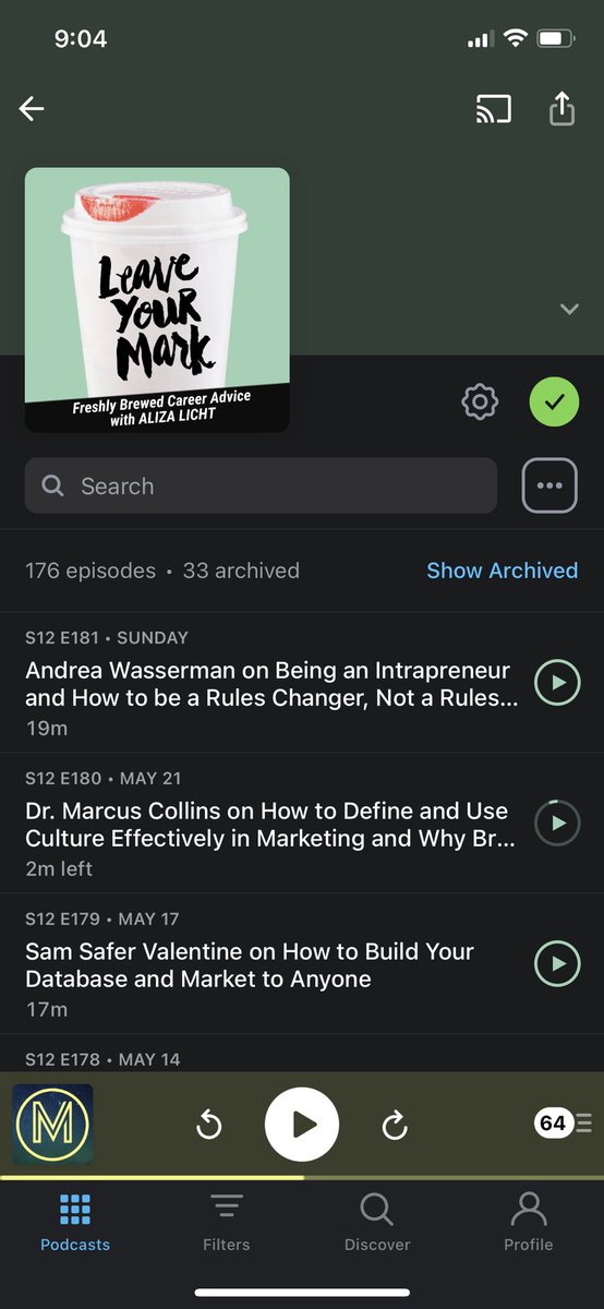 My Sunday routine always includes seeing what’s new from the <a href="/LEAVEYOURMARKxo/">LEAVE YOUR MARK by Aliza Licht</a>  pod. I forgot that today it was me! Thanks for the fun convo, <a href="/AlizaLicht/">ALIZA LICHT</a>. pca.st/episode/79c2d6…