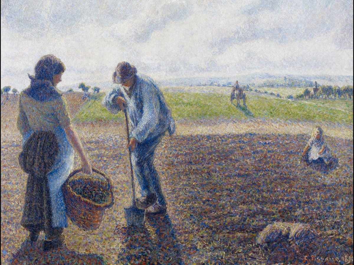 Camille Pissarro   Éragny. Paysans dans les champs.   1890