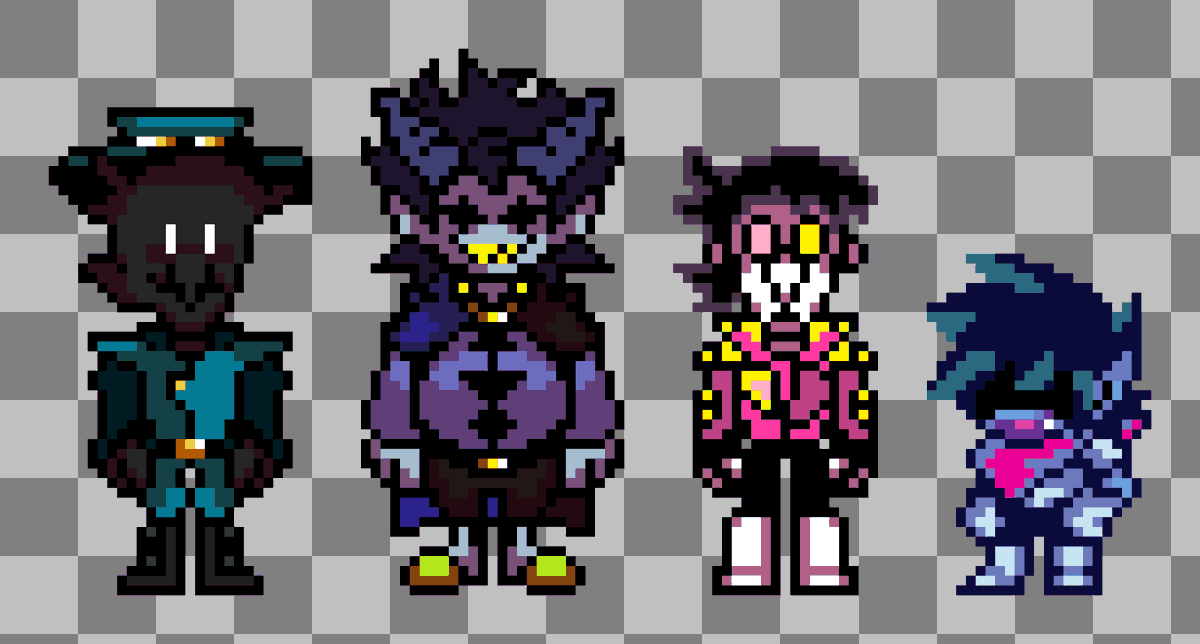 Zey_misty's tweet photo. i did all cast! from the AU of @theotherpuppet #dinsoda #jevil #spamton #jables #theotherpuppet #deltarunetheotherpuppet #deltaruneAU #deltarune https://t.co/4ccDOyBzUn