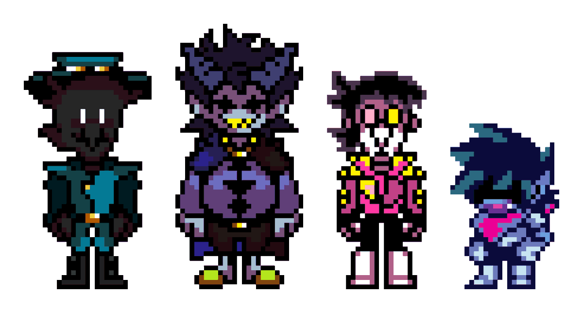 Zey_misty's tweet photo. i did all cast! from the AU of @theotherpuppet #dinsoda #jevil #spamton #jables #theotherpuppet #deltarunetheotherpuppet #deltaruneAU #deltarune https://t.co/4ccDOyBzUn
