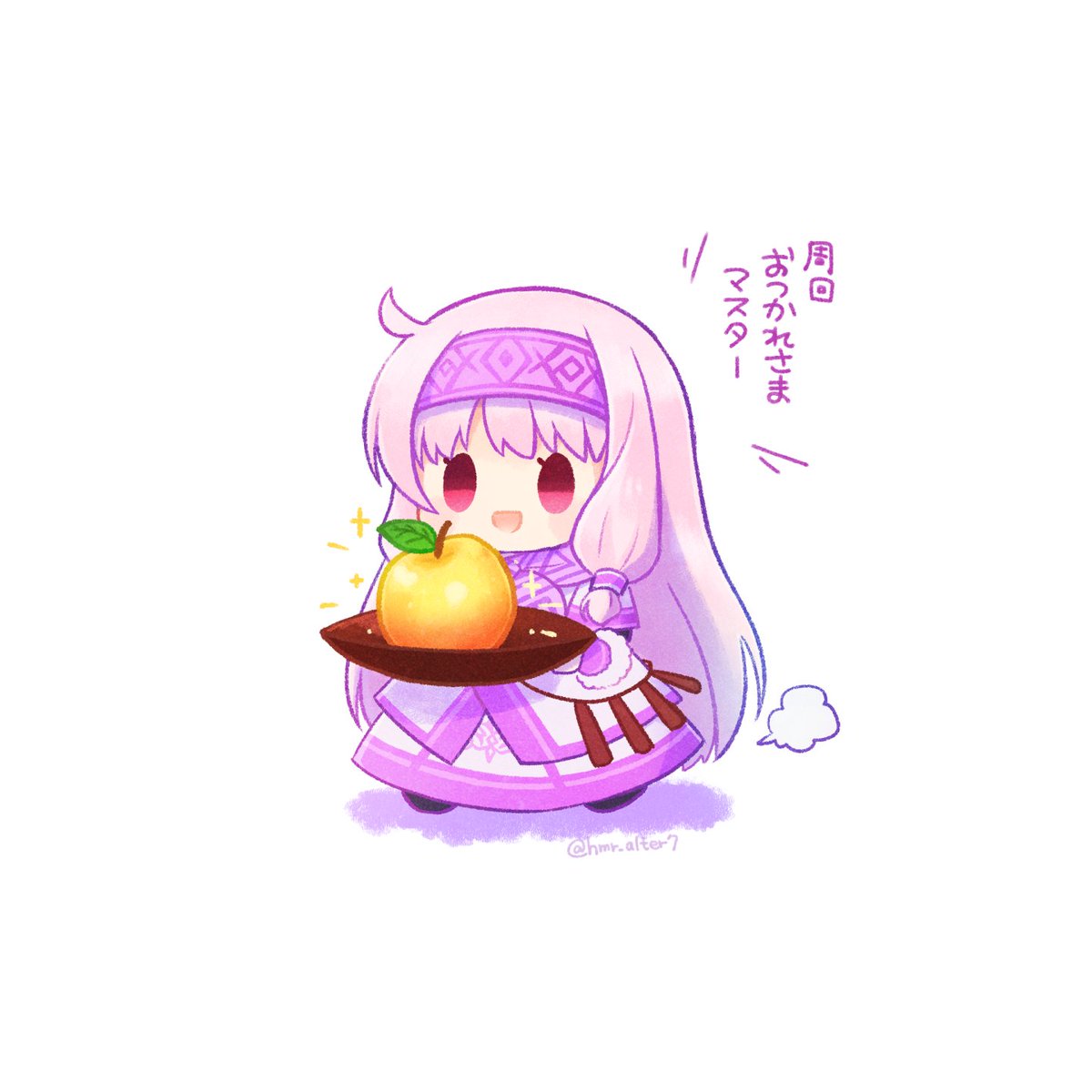 illyasviel von einzbern 1girl fruit food long hair solo chibi hairband  illustration images