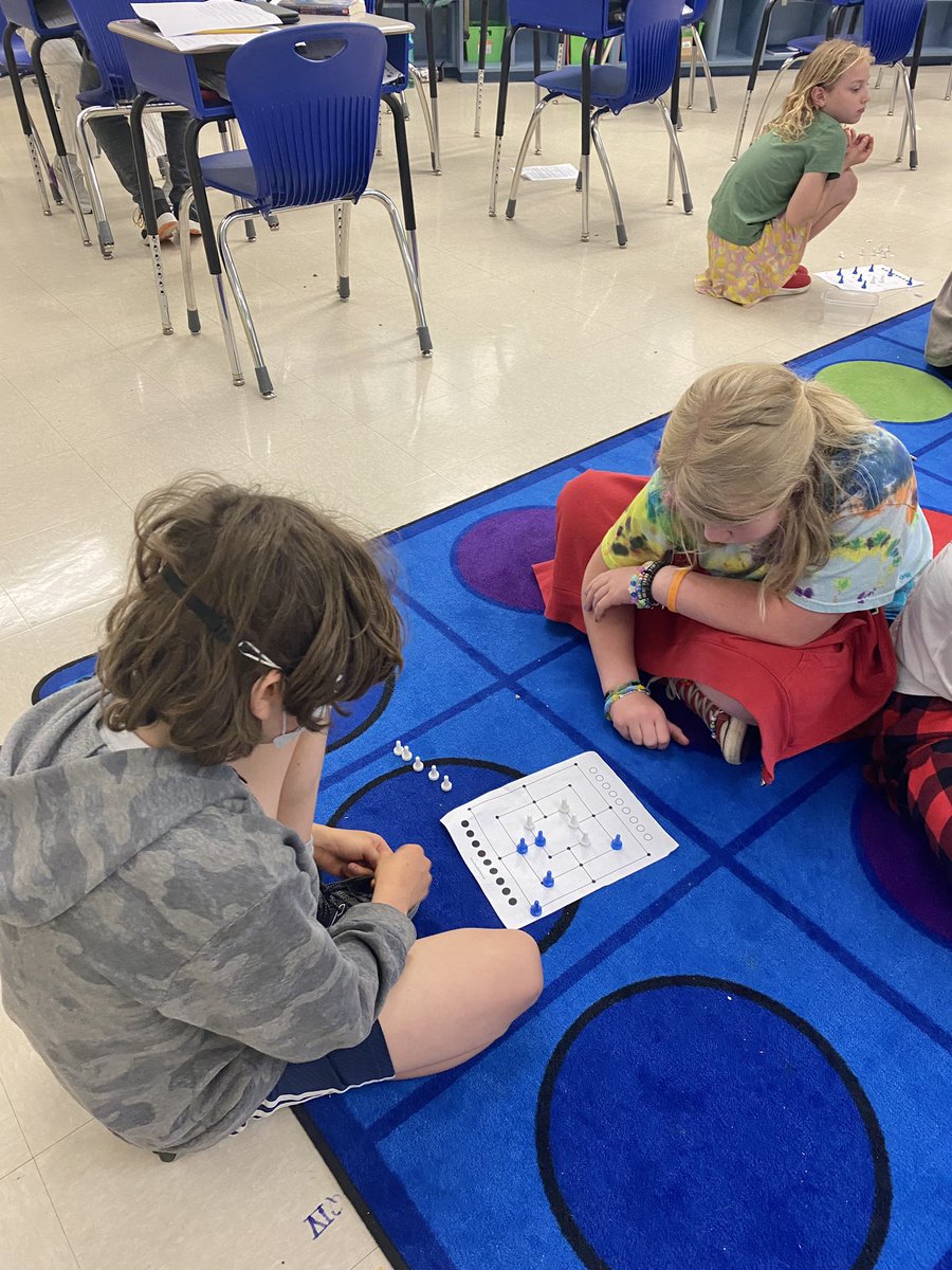 5th grade is learning about the history of the Middle Ages through an educational simulation of feudalism. This past week, they competed in a friendly tournament of Nine Men’s Morris to determine who our king or queen would be.
