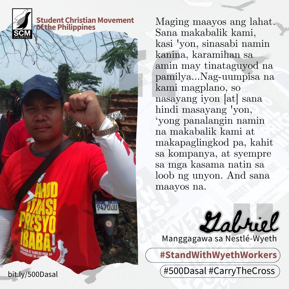SCMPhilippines's tweet photo. Ngayong Linggo ng Pentecostes, nawa maitulak tayo ng Espiritu Santo na makiisa sa pakikibaka ng mga manggagawa ng Nestlé-Wyeth na makabalik sa trabaho at itaguyod ang kalayaan sa pag-oorganisa.
#ReinstateWyethNestle140
#ManggagawangMayLaban
#StandWithWyethWorkers https://t.co/QzXuuXNvxn