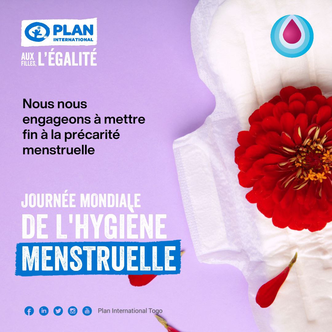 Les filles ne doivent plus subir de stigmatisations liées à leur menstruation. Nous nous engageons à mettre fin à la précarité menstruelle. #JournéeMondialeDeLhygièneMenstruelle #TogoLeadsEquality #PlanInternationalTogo #MHDay2023 #MHD