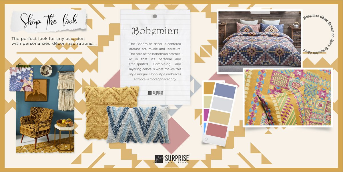 SHOP THE LOOK!
The perfect look for any occasion with personalized décor inspirations. Our stylists are here to help with curated looks and fashion advice to get the right look.
Simple choices, big impact!

shop.surpriselinen.com
#shopthelook #bohemian #boho #bohodecor #bohemian