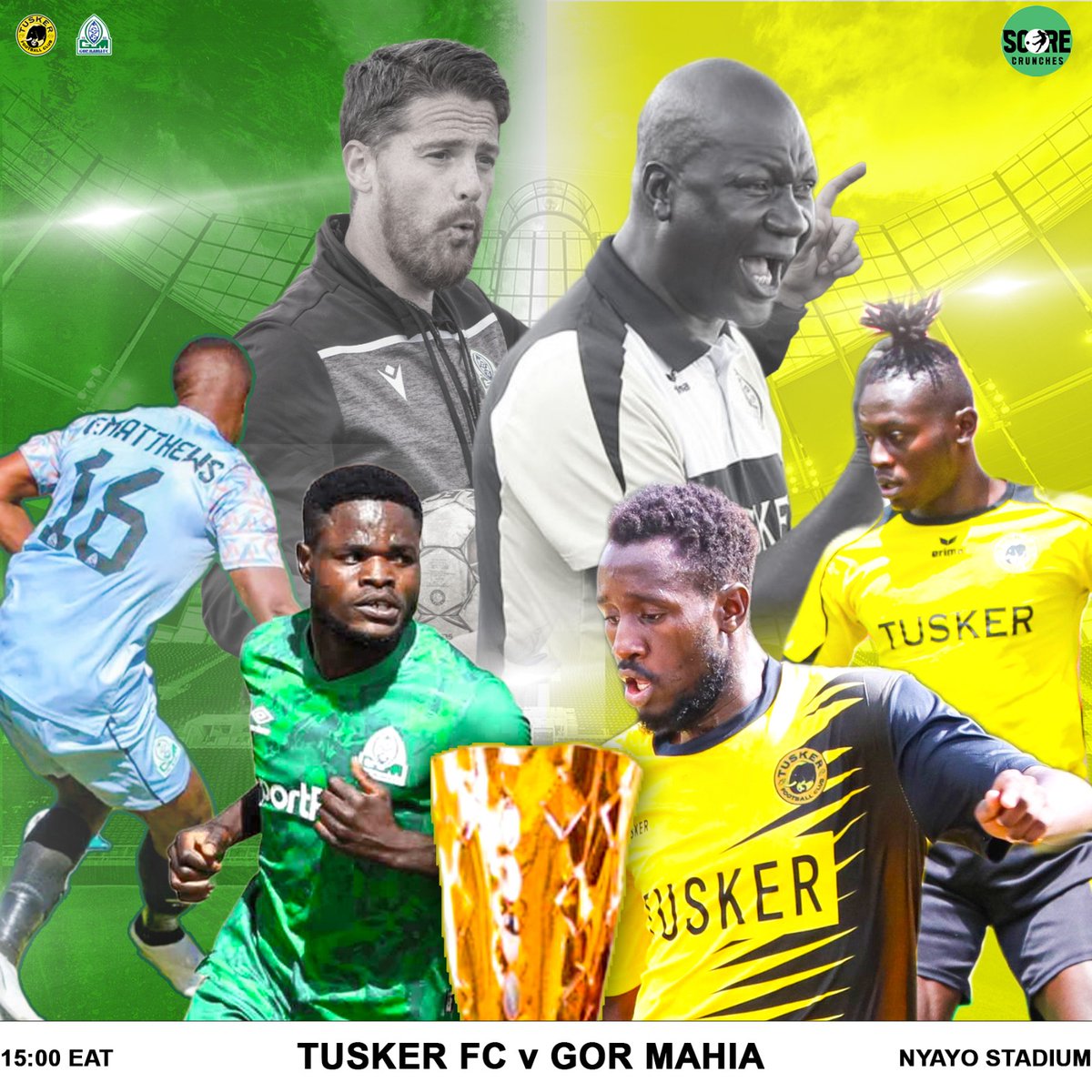 #FKFPL  TITLE TUSSLE||

Tusker FC host Gor Mahia FC today afternoon at Nyayo Stadium in the top of the table clash.

Your Predictions..?

#ScoreCrunches