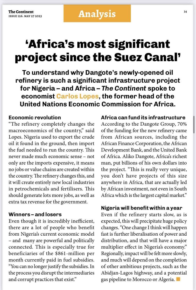 Man like Carlos Lopes.

Came in clutch with cautious optimism, if right things are done of course. 

“One change I think will happen fast is further liberalisation of power and distribution, and that will have a major multiplier effect in Nigeria’s economy.”