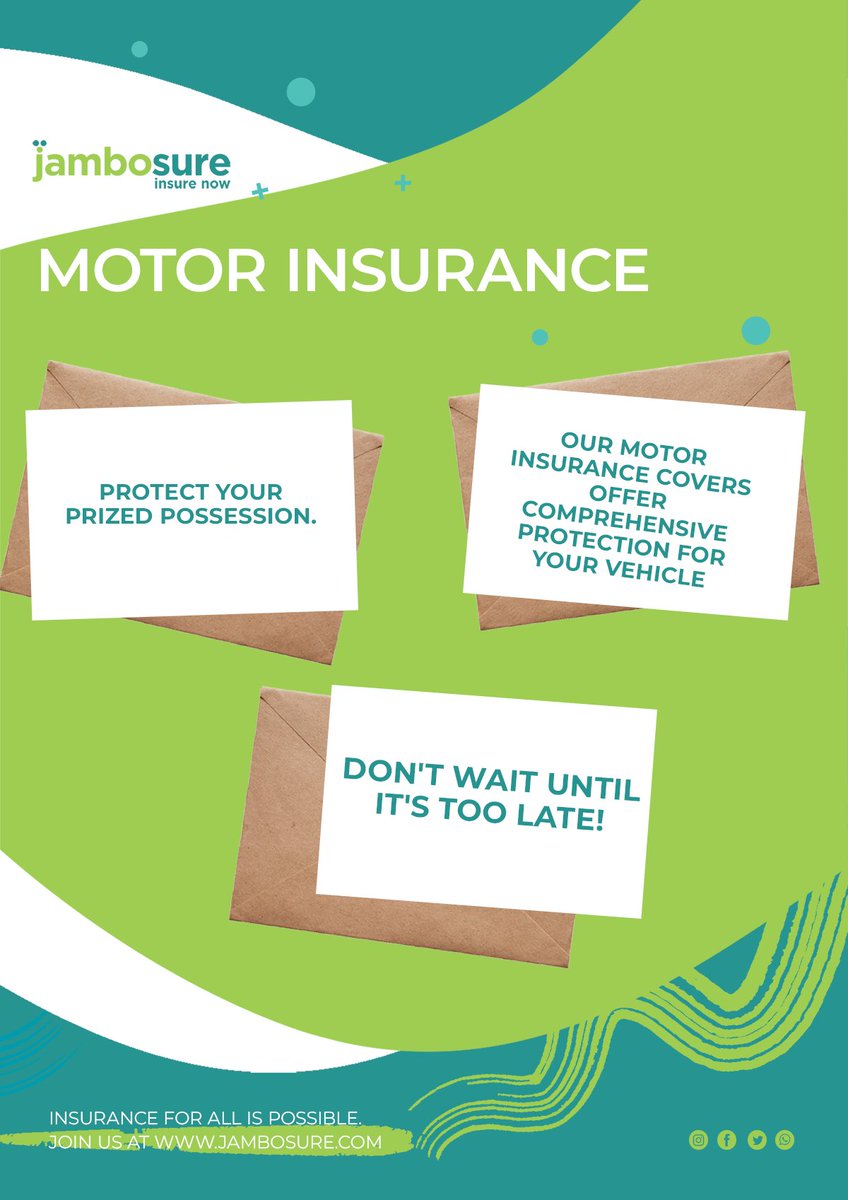 Covering every mile:Motor insurance that keeps you protected #jambosure #motorinsurance #insurancecover #insurancepolicy