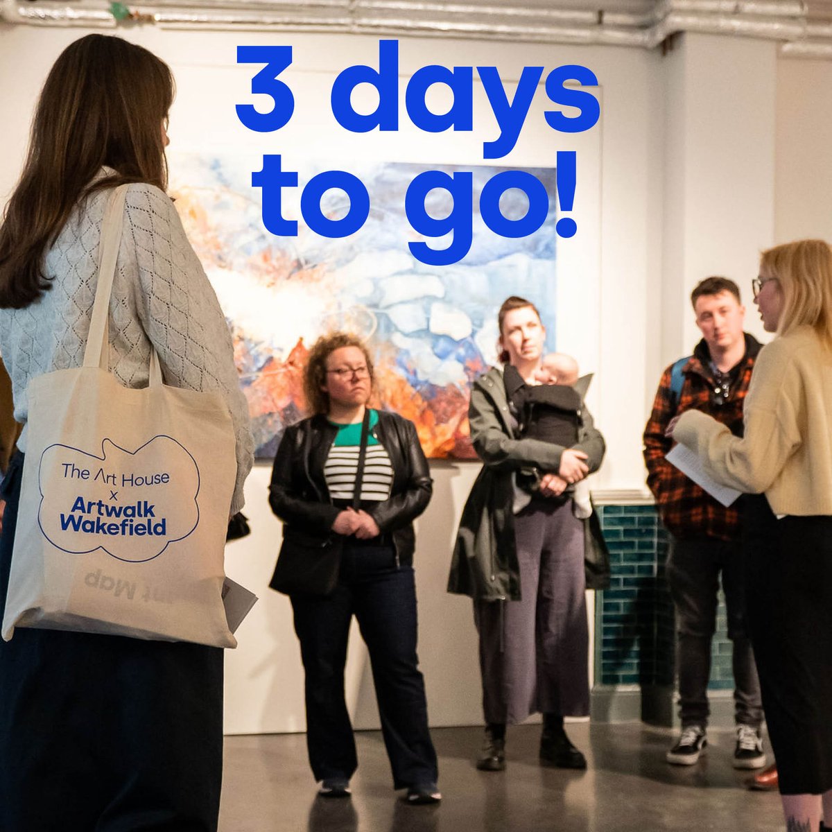 Three days to go! Not like we're counting...

Join us for Artwalk, Wednesday 31 May, 17:00 – Late.

🔗 Don’t forget to plan your route: zurl.co/NO0G 

[ID: A person is giving a talk to a group of people. "3 days to go!" is written over the top.]