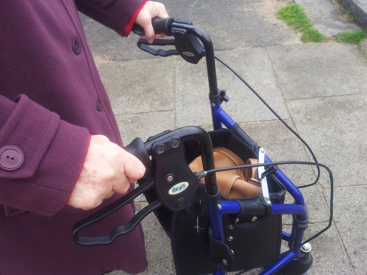Sunday Adventures: This walking frame was known as 'The Walker'. With its help, Mum was a demon and could walk brilliantly. Our outings were made much easier by using various adaptations - this one gave her freedom. #dementiacare