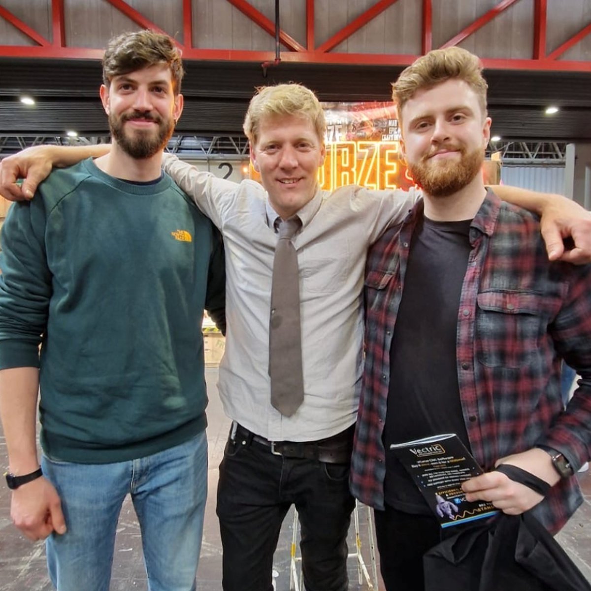 Makers of all kinds were clearly having fun @Makers_Central last week and our very own Tom and Jacapo Baggio stopped by to visit ace maker, funny man, and YouTube super star @colin_furze who (complete with safety tie) even had time for a selfie with our lads! Good man. 🙌👔🛠️