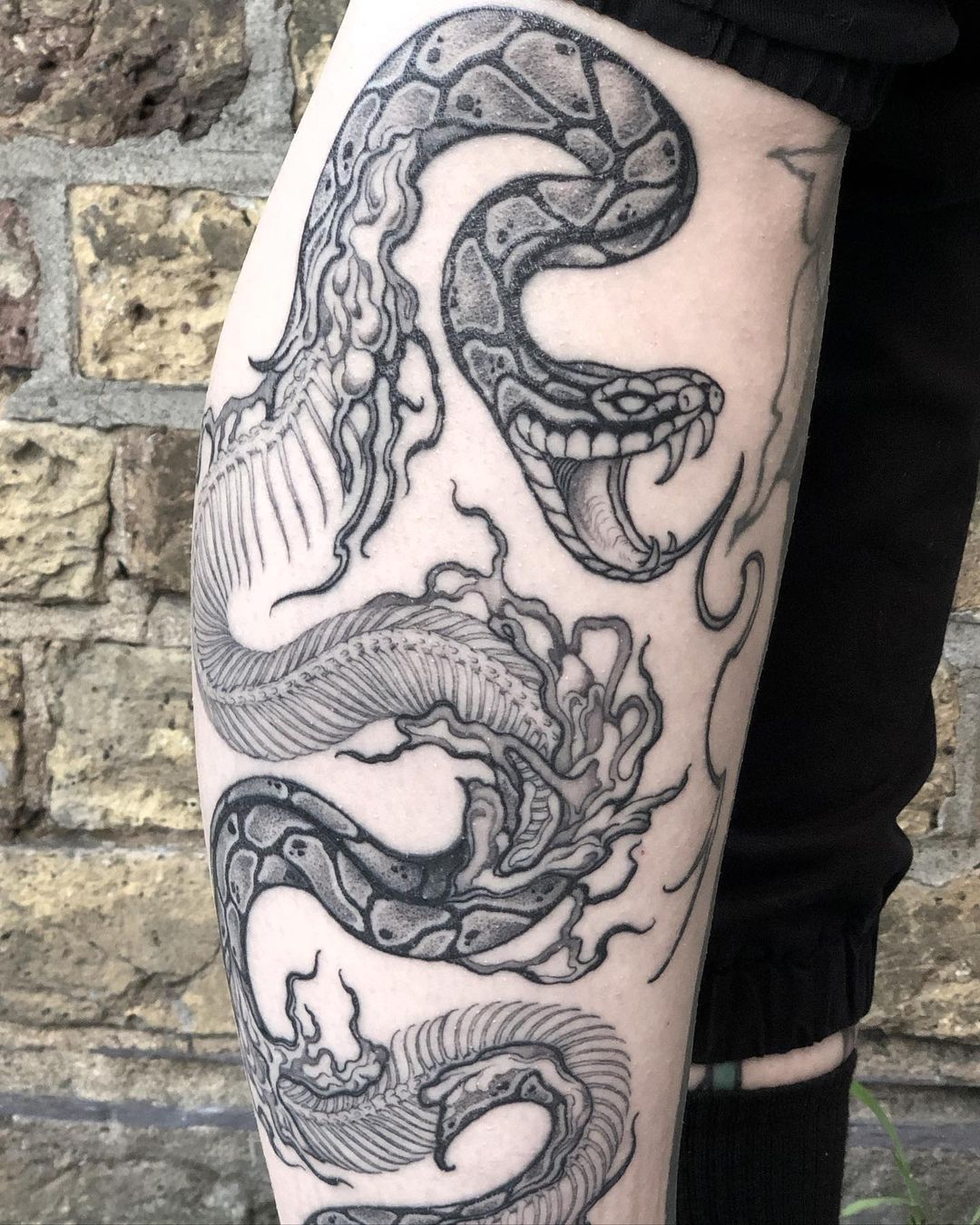 Finished Megans snake thigh today Thanks for