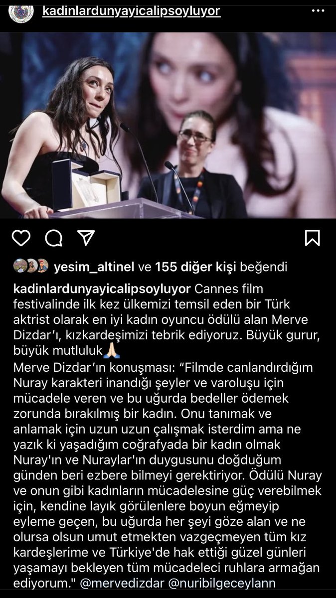 KADINLARDCS's tweet photo. Gururumuzsun canım kızkardeşimiz🙏🏻 @KADINLARDCS #kadınlardünyayıçalıyorsöylüyor @merveedizdar @_nbc_ #Cannes2023 #thebestwomenaktirist https://t.co/XlmJoD1Ivb