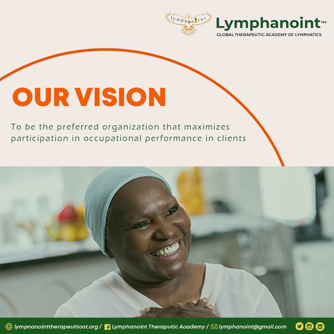 lymphanointOT's tweet photo. Vision
To be the preferred organization that maximizes participation in occupational performance in clients
.
.
.
📧 lymphanoint@gmail.com
🌐 https://t.co/Xm7WtLjEWm
.
.
.
#lymphanointtherapeuticOT #Lymphanoint #tropicalmedicine #occupationaltherapist #lymphadina #elephantiasis https://t.co/9NgIi4DRxh