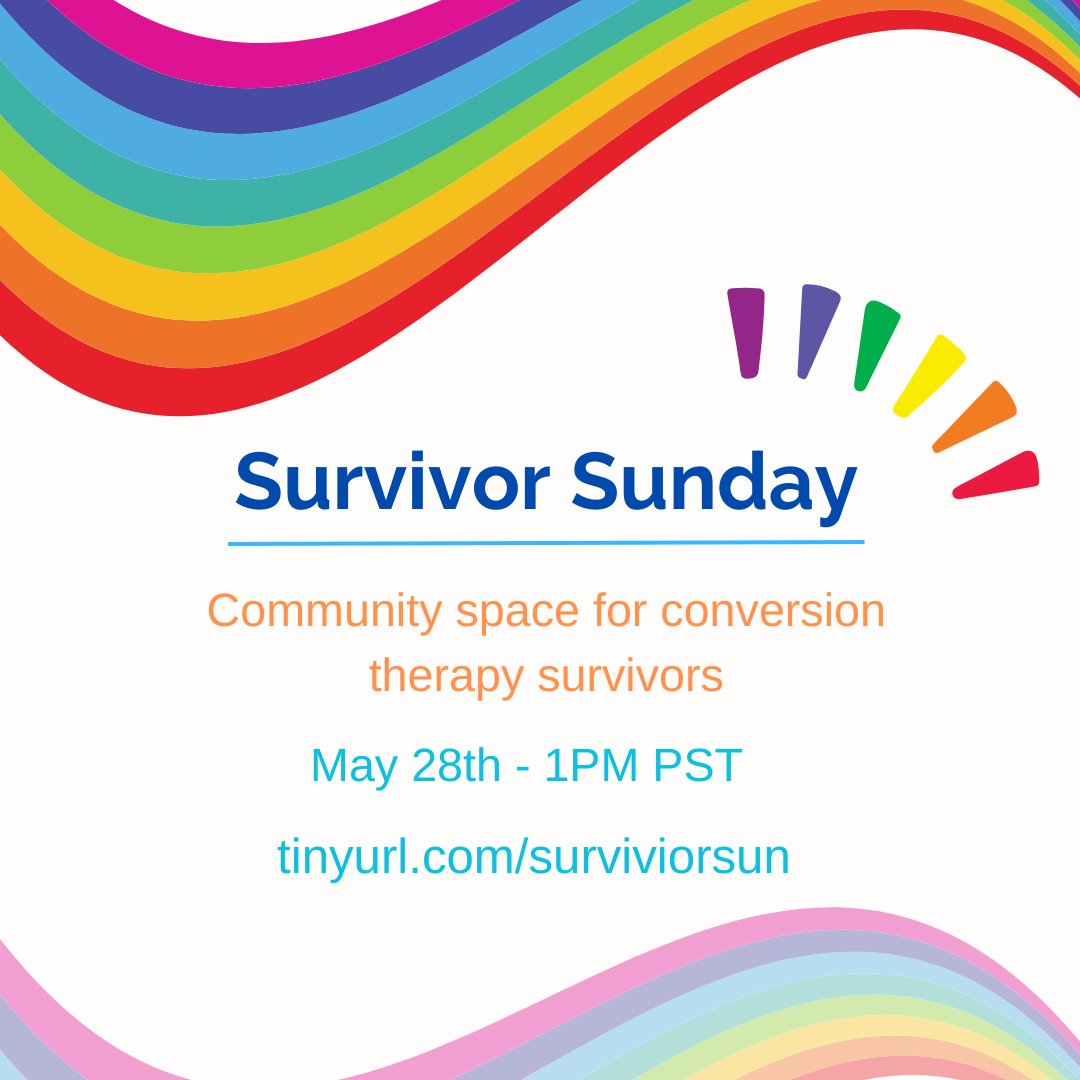 This month's Survivor Sunday is fast approaching! We would love to see you there. Click the link in our bio to register.
#conversiontherapysurvivor #conversiontherapy #lgbtq #survivorsunday #community #supportgroup