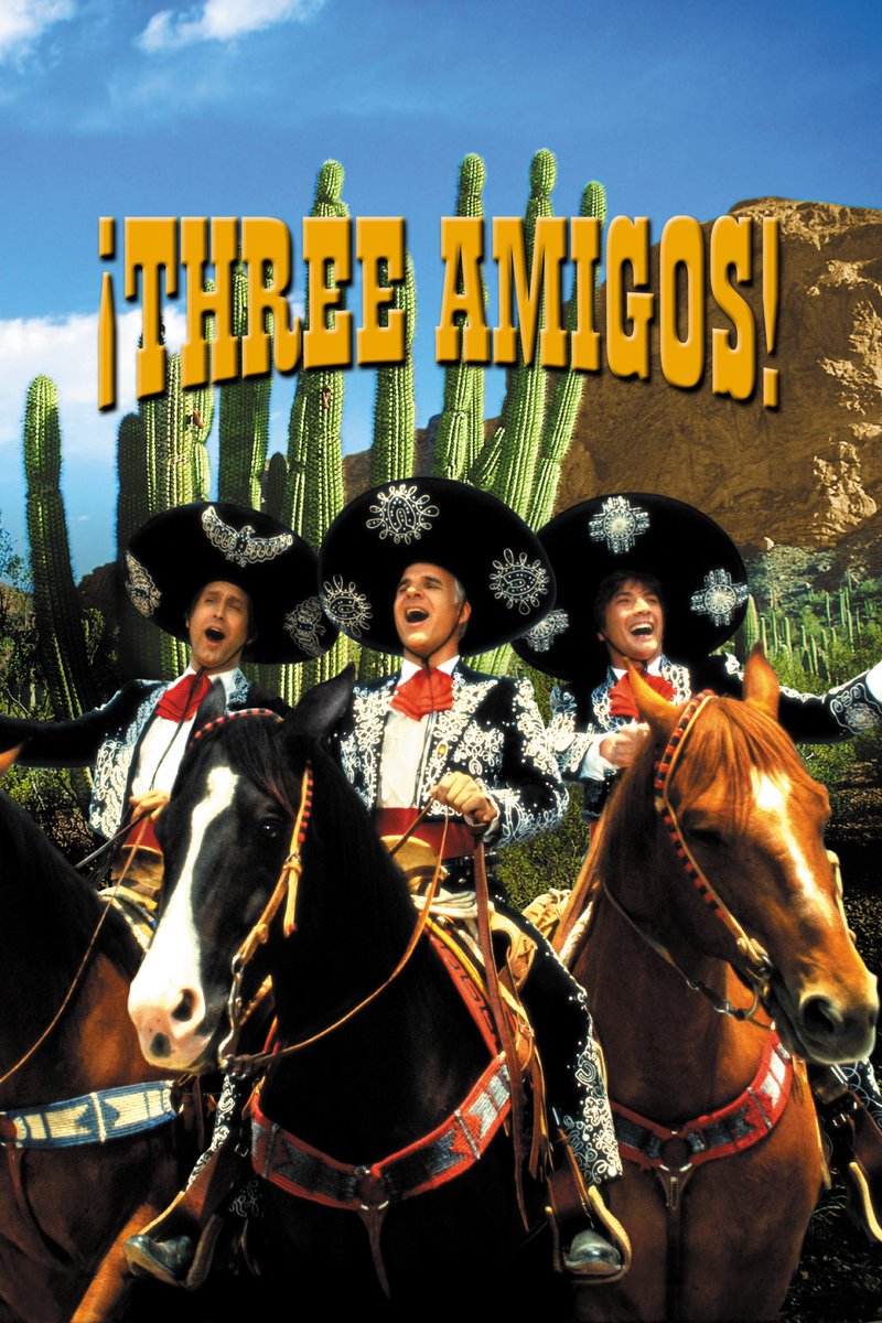 Was watching Three Amigos. There are a lot of laugh-out-loud moments.

#ThreeAmigos #JohnLandis #SteveMartin #ChevyChase #MartinShort #AlfonsoArau #TonyPlana #PatriceMartinez