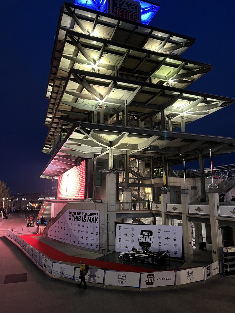 Getting the red carpet ready at ⁦@IMS⁩. Gates open to the public at 6a. We’re live on #WTHR with #TrackTeam13 coverage until noon. #Indy500 #ThisisMay