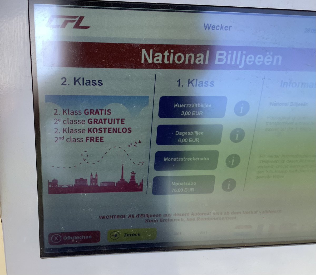 Kurztrip nach Luxemburg…. Das #49euroticket heißt hier 2. Klasse Kostenlos