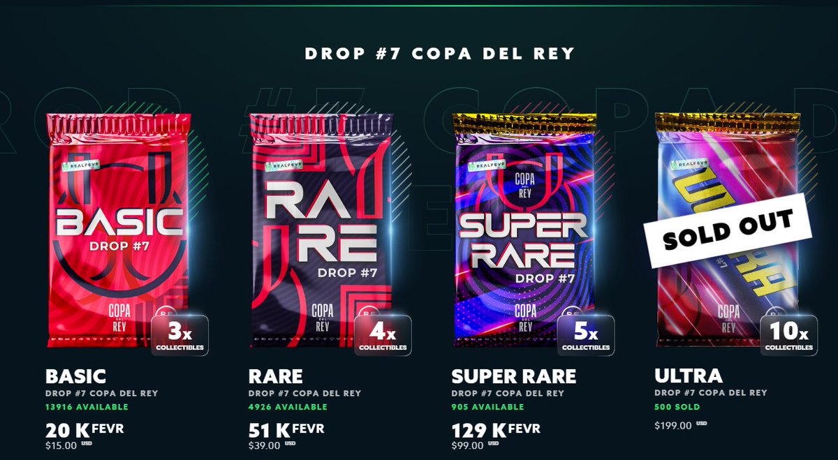 Add new moments from #CopaDelRey Collectibles to your collection

Basic, Rare an Super Rare packs are available.
@realfevr $FEVR #jointhefevr #NFT