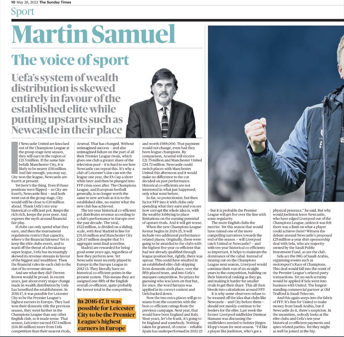 Read this #NUFC fans. It emphasizes what happened during the takeover. Forget the myth of human rights & piracy - they were just a popular lobby. It’s this below, #ESL, #FFP & anything this #Cartel can dream up to protect their wealth! This is what delayed us for 18 months!🤝⚫️⚪️